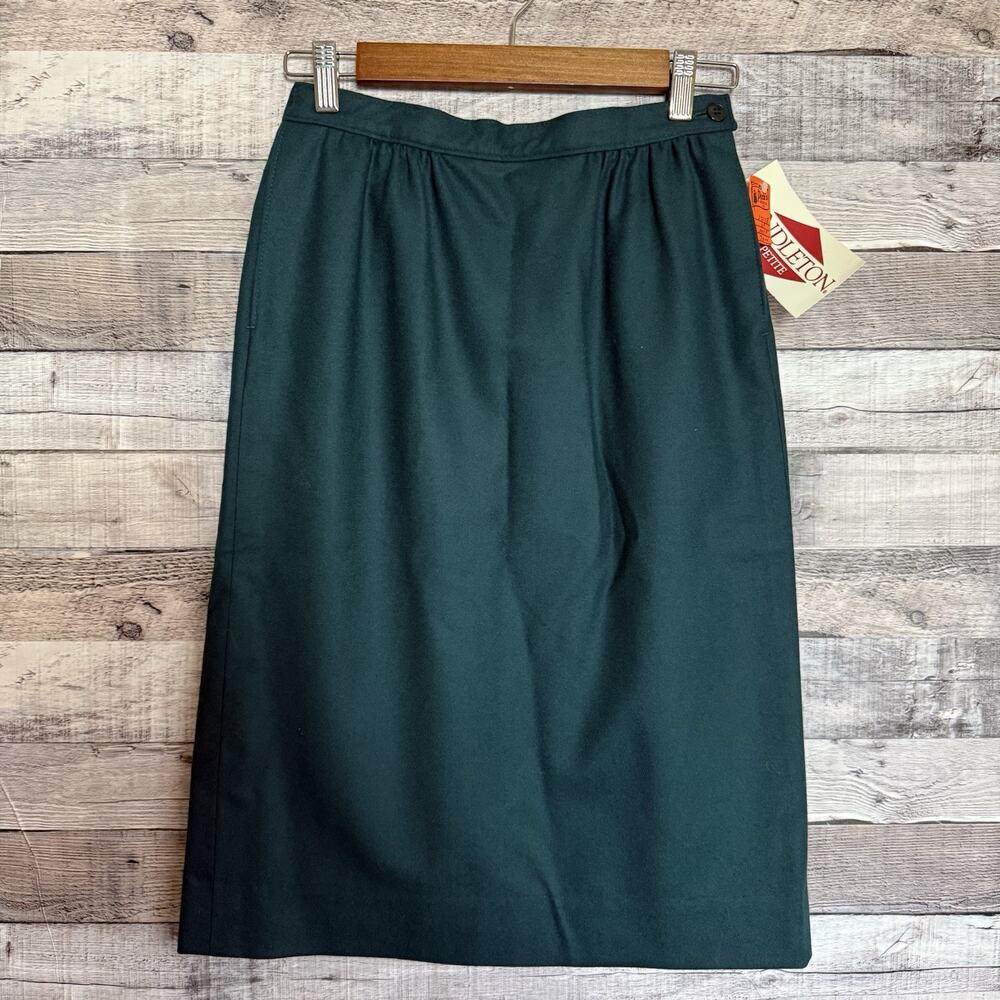 Pendleton VTG Women's Green 100% Virgin Wool Pencil Skirt Size 6 Petite NWT USA